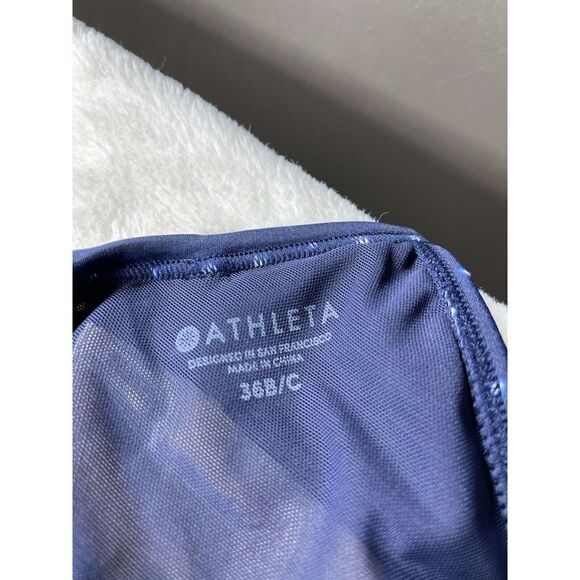 Athleta Mashiko Side Scrunch Tankini Size 36 B/C Blue #211824 Swim Suit Top - Picture 8 of 10